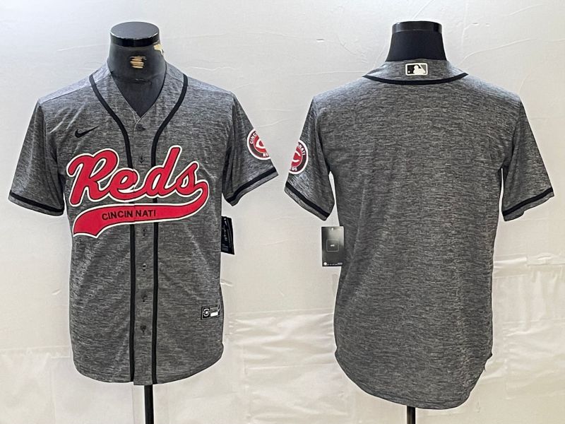 Men Cincinnati Reds Blank Grey Jointly 2024 Nike MLB Jersey style 1